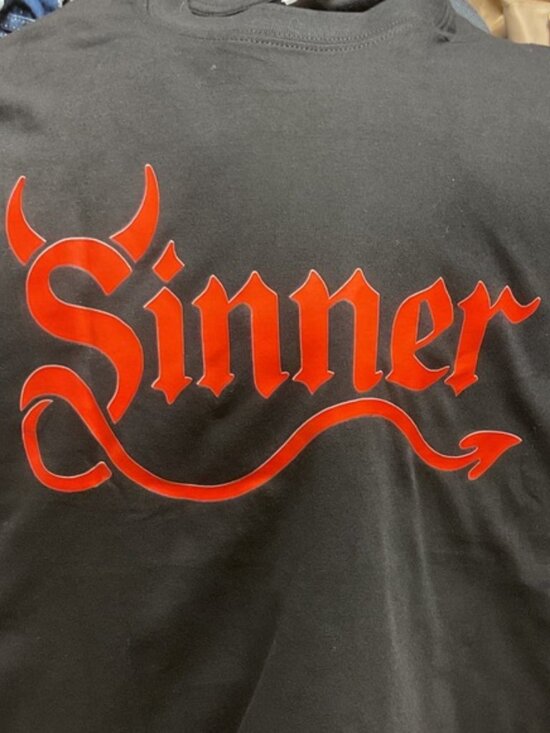 None Other - Sinner Black and Red Men's Graphic Tee brand new
